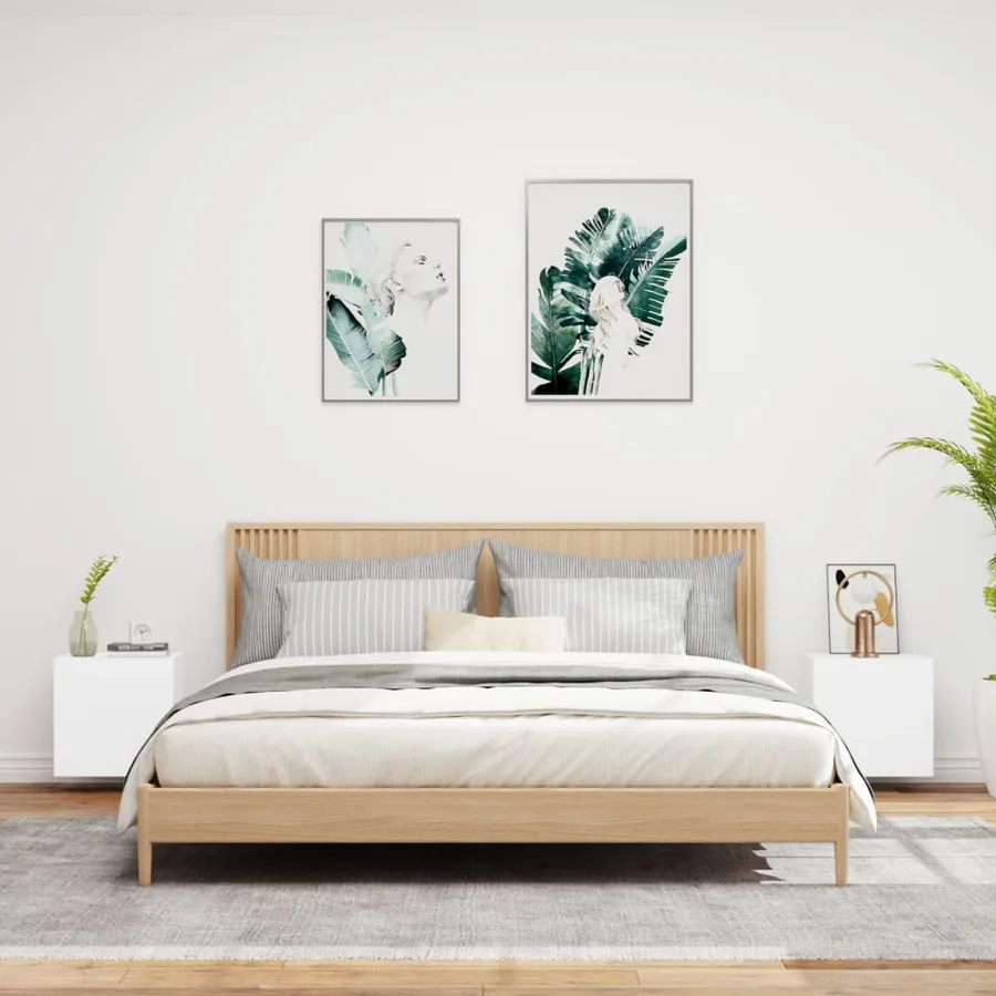 Meubles TV muraux 2 pcs blanc 40,5x30x40 cm bois d'ingénierie - 3