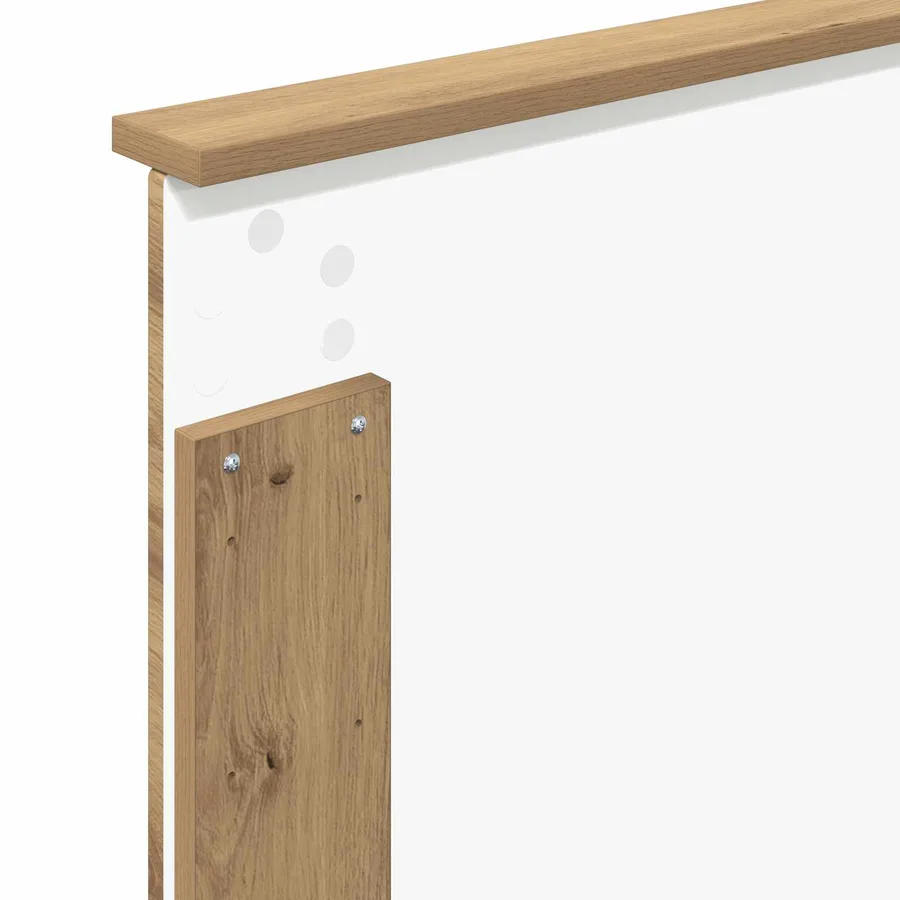 Cadre de lit Chêne artisan 90 x 190 cm Bois de pin massif - 11