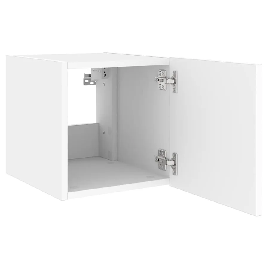 Meuble TV mural avec lumières LED blanc 40,5x35x40 cm - 9
