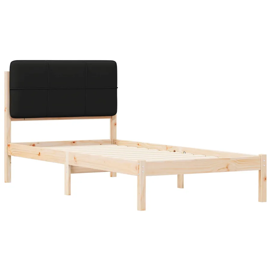 Cadre de lit avec tête de lit rembourrée Noir 80 x 200 cm - 4