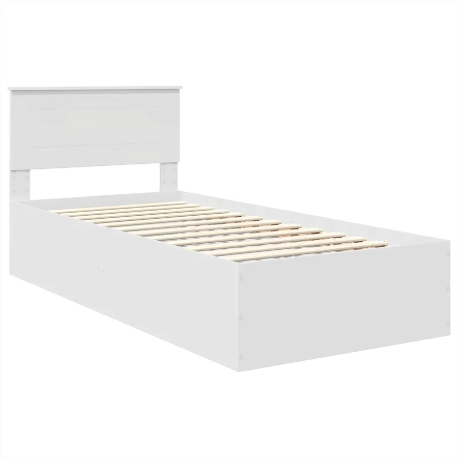 Cadre de lit Blanc 90 x 200 cm Bois d'ingénierie - 4