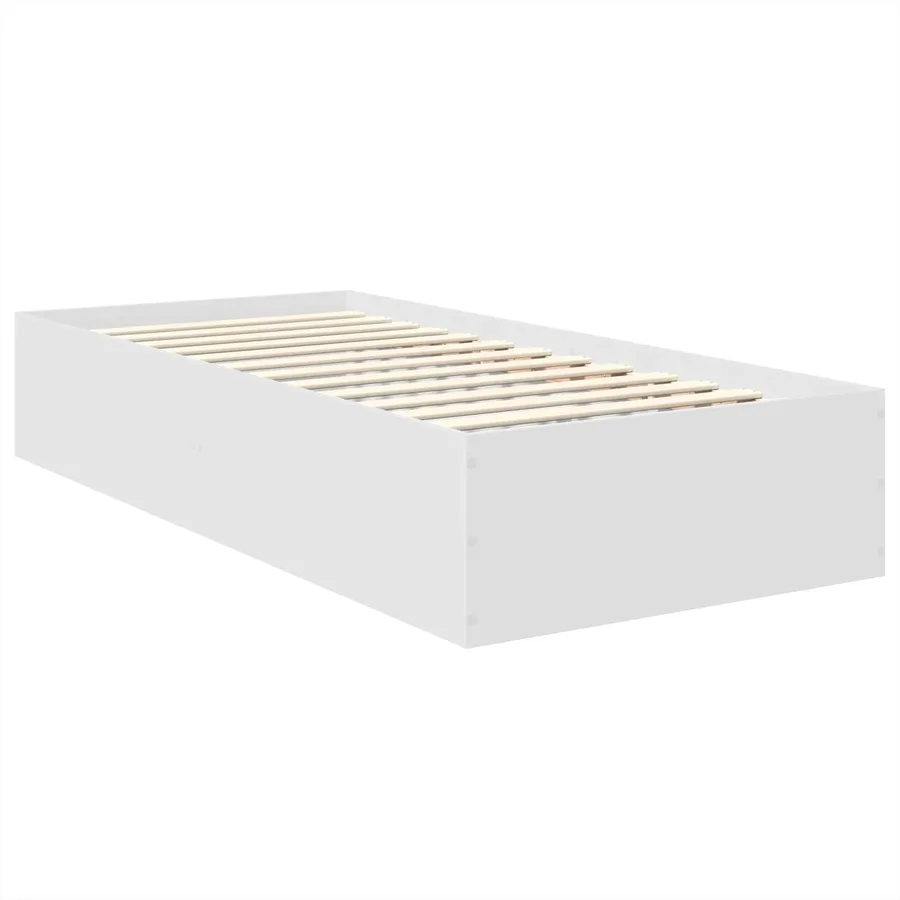Cadre de lit Blanc 90 x 200 cm Bois d'ingénierie - 5