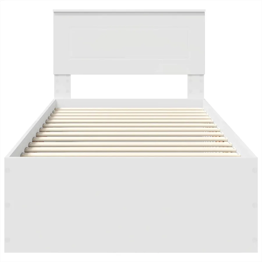 Cadre de lit Blanc 90 x 200 cm Bois d'ingénierie - 7