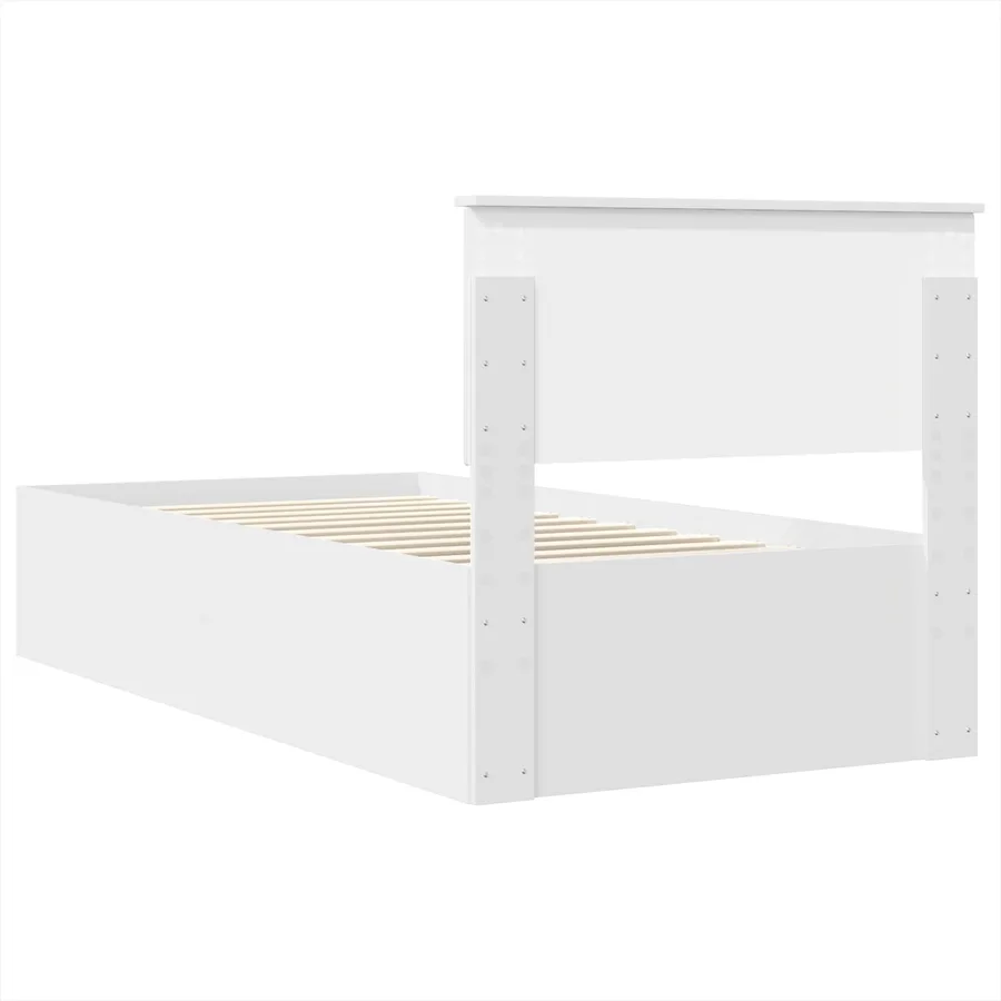 Cadre de lit Blanc 90 x 200 cm Bois d'ingénierie - 9