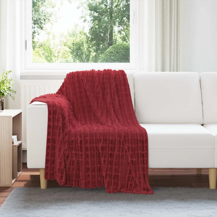Jeté Rouge Bordeaux 150 x 130 cm Toison