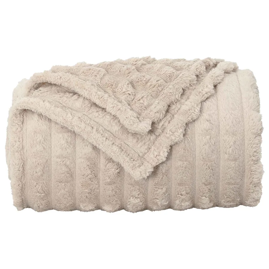 Couvertures à jeter 6 pcs Beige 200 x 150 cm Toison - 5