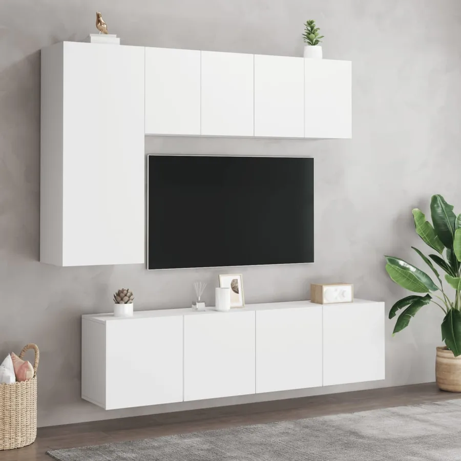 Meuble TV mural blanc 60x30x41 cm - 11