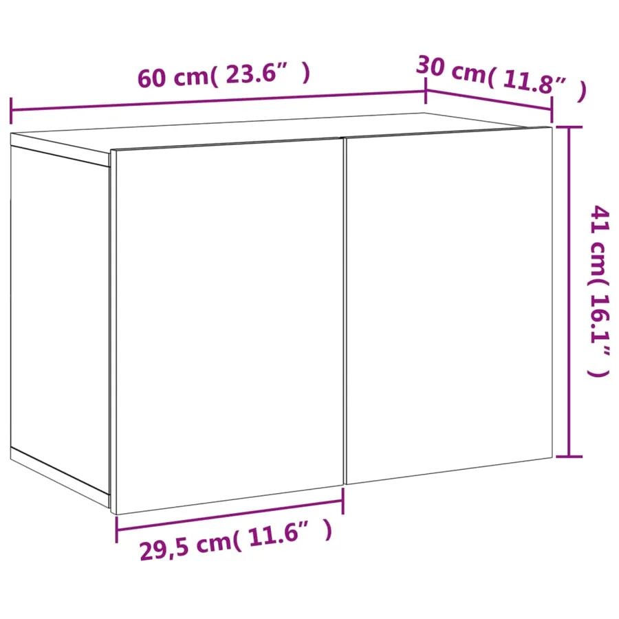 Meuble TV mural blanc 60x30x41 cm - 13
