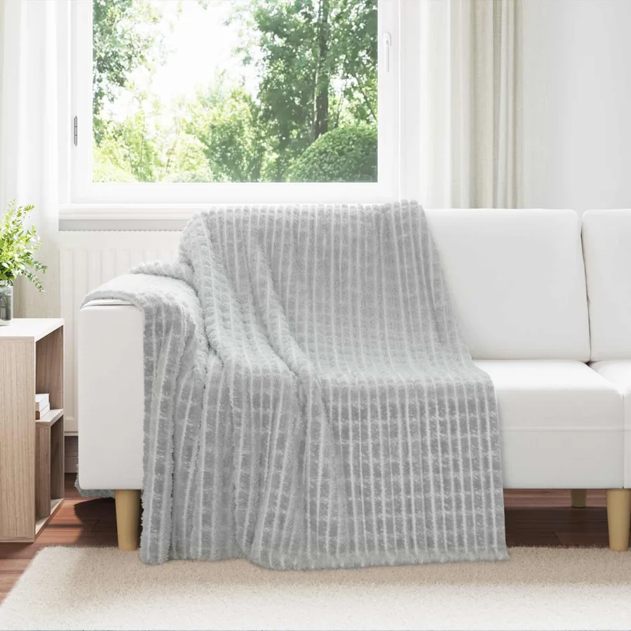 Couvertures à jeter 6 pcs Gris 200 x 150 cm Toison