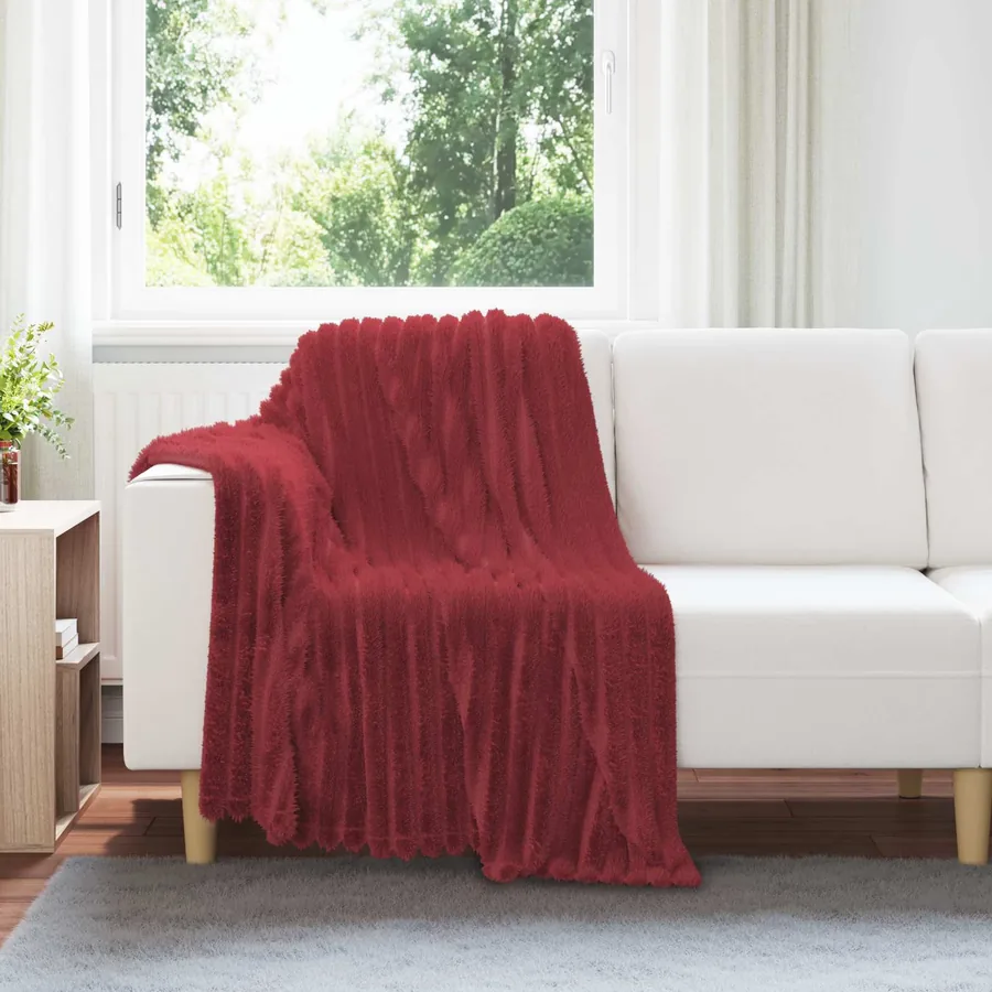 Couvertures à jeter 6 pcs Rouge Bordeaux 150 x 130 cm Toison