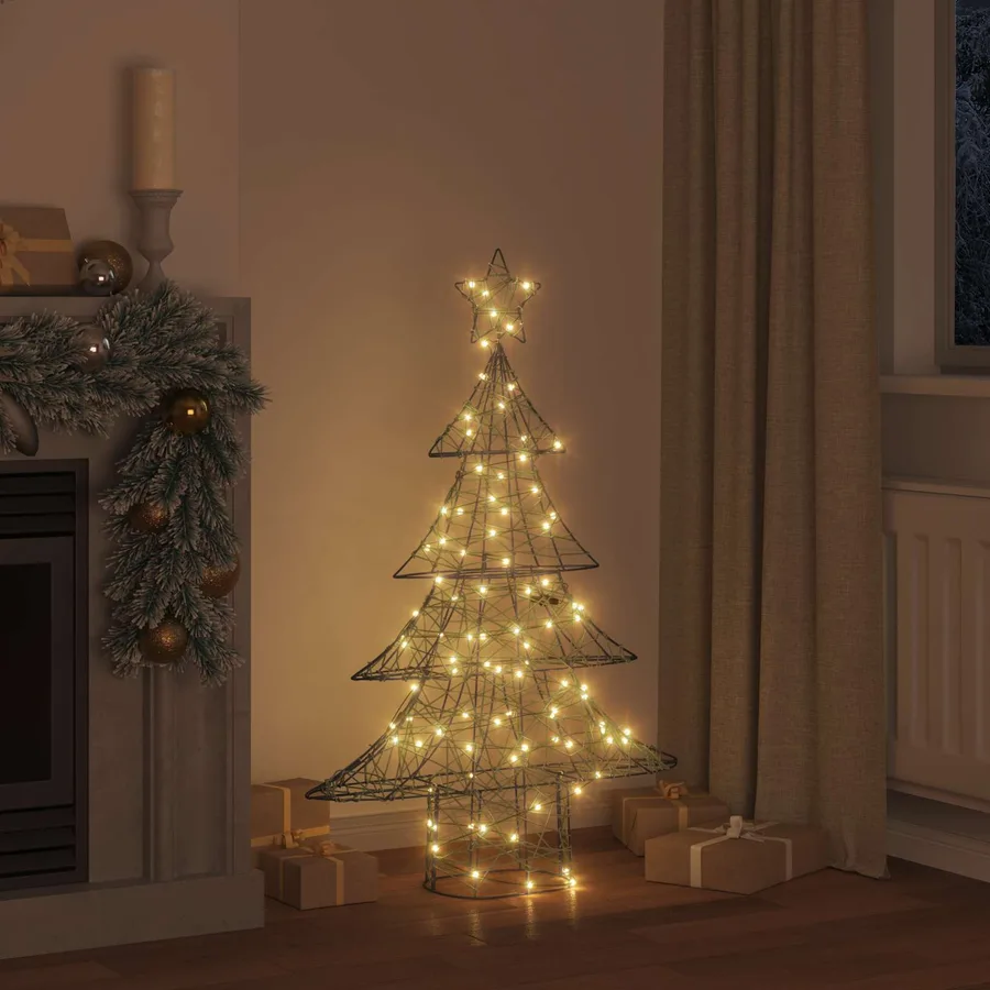 Sapin de Noël avec 120 LED Blanc chaud 150 cm Rotin - 3