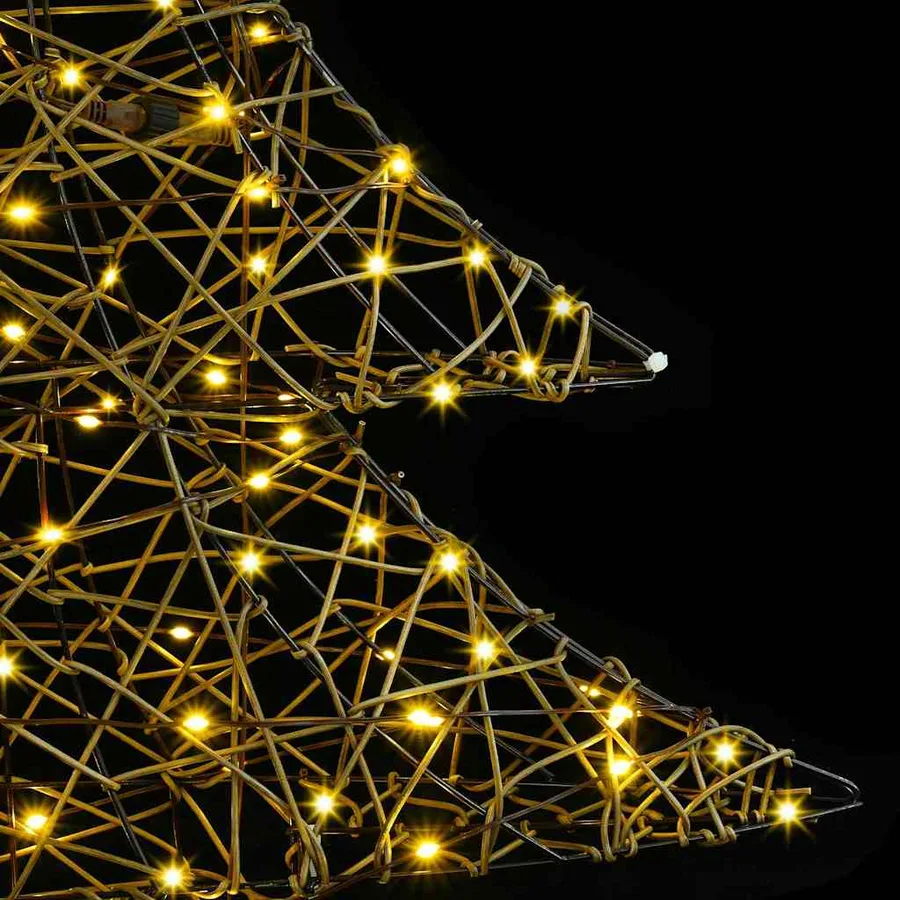 Sapin de Noël avec 120 LED Blanc chaud 150 cm Rotin - 6