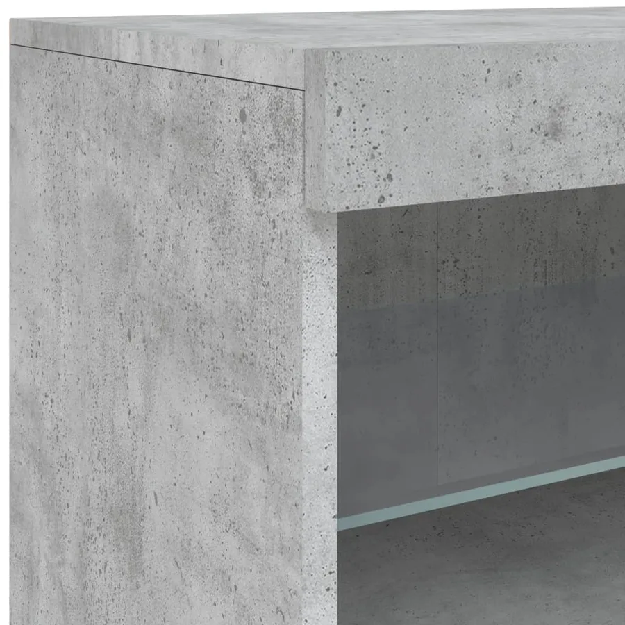 Buffet avec lumières LED gris béton 60x37x67 cm - 10