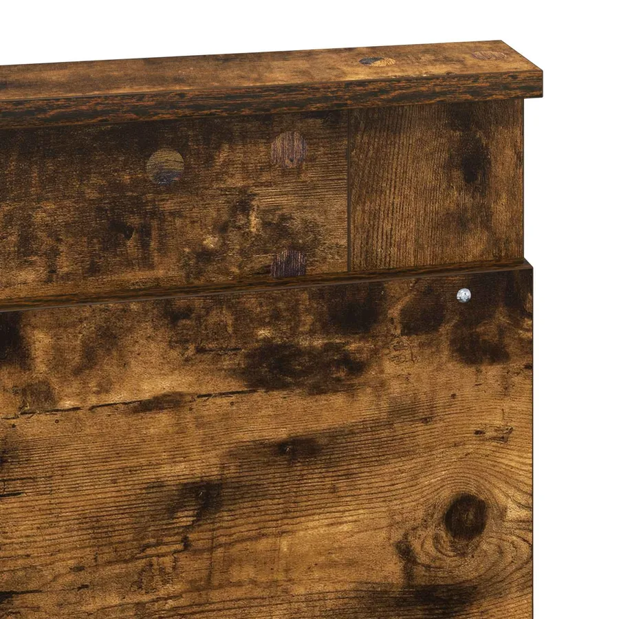 Lit de Rangement Chêne fumé 160 x 200 cm Bois d'ingénierie - 12