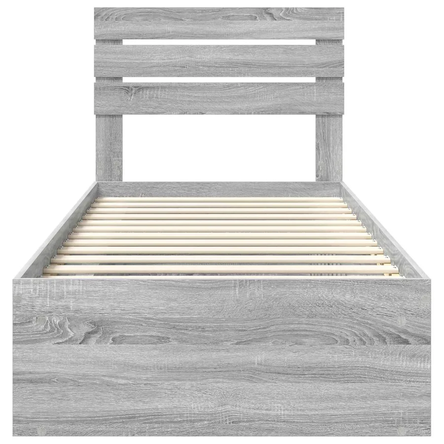 Cadre de lit Gris Sonoma 90 x 190 cm Pin massif - 7
