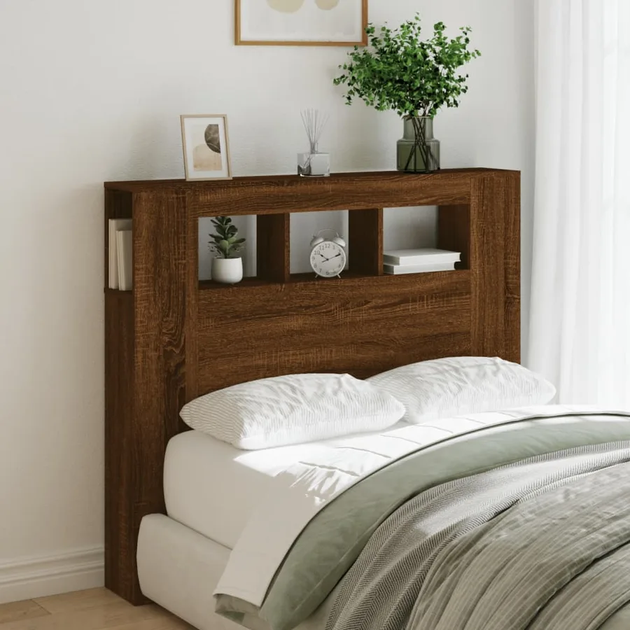Tête de lit à LED chêne marron 120x18,5x103,5cm bois ingénierie - 3