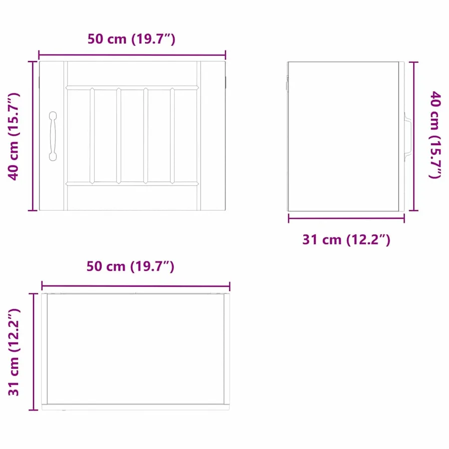 Meuble mural LUCCA 2 pcs Blanc 50 x 31 x 40 cm - 14