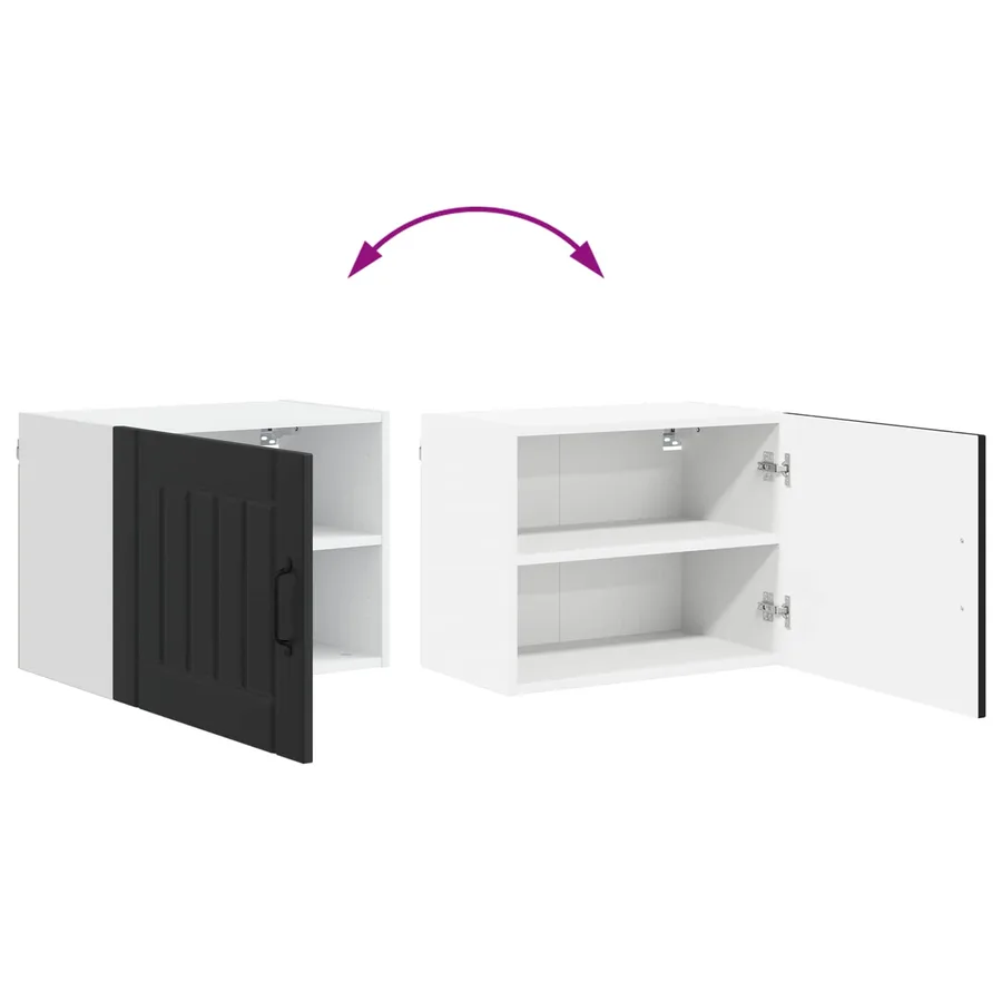 Meuble mural LUCCA 2 pcs Noir 50 x 31 x 40 cm Bois d'ingénierie - 12