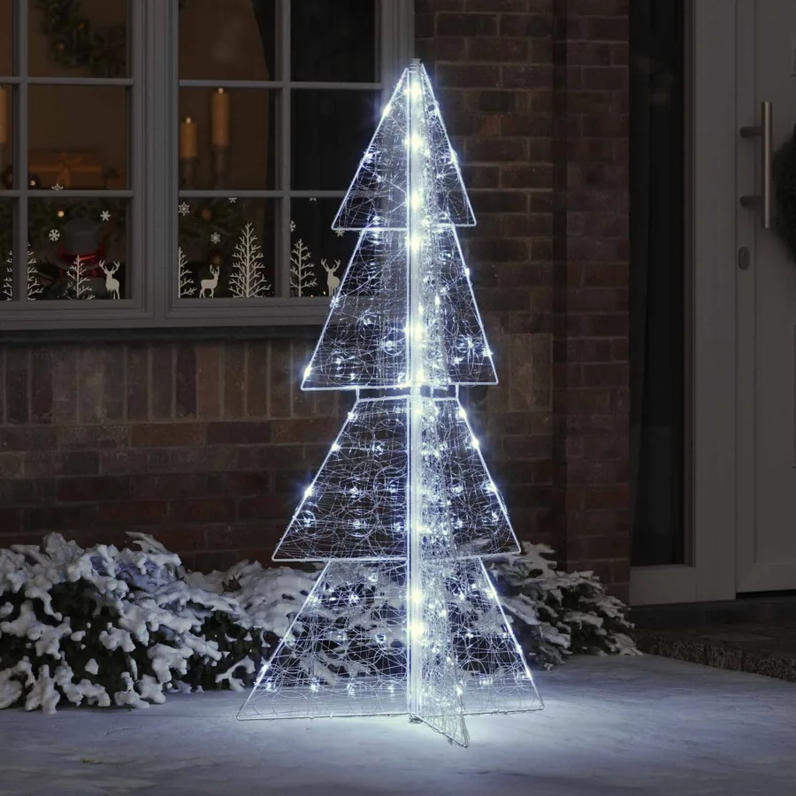 Sapin de Noël avec 160 LED Blanc Froid 150 cm Acrylique