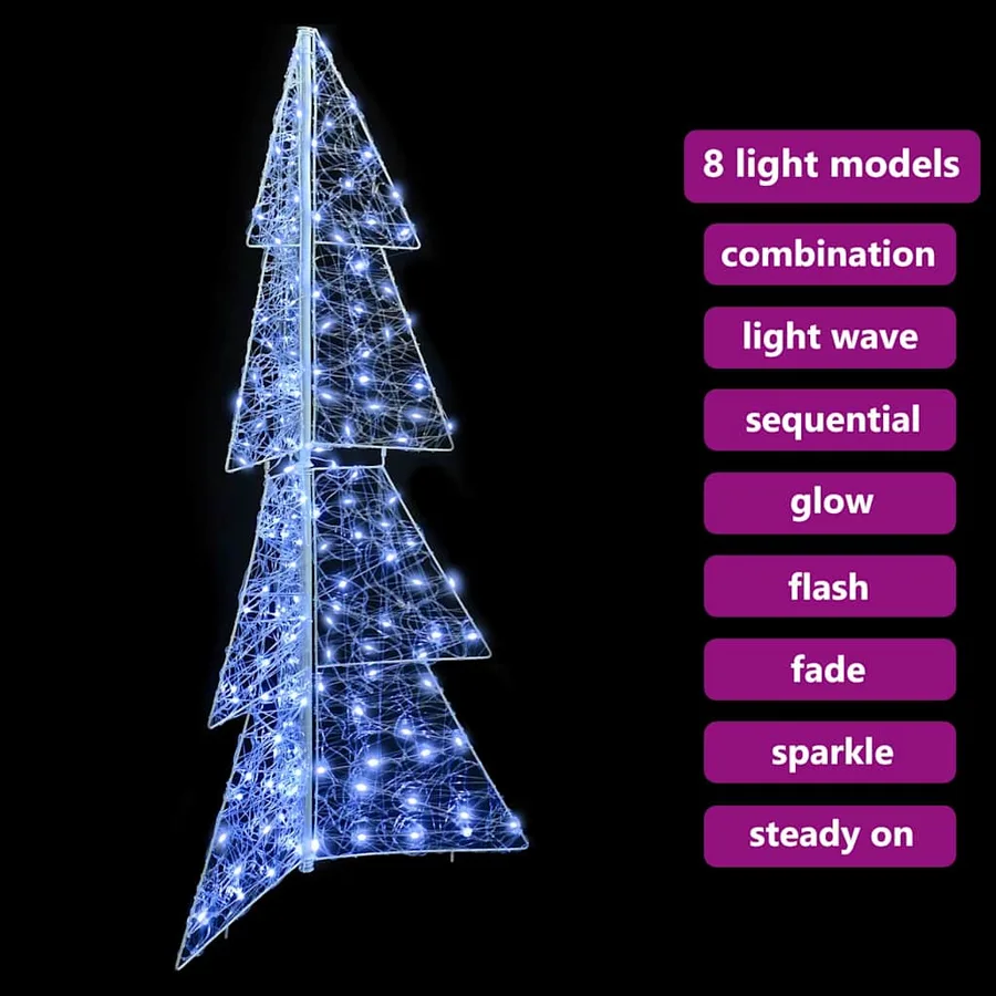Sapin de Noël avec 160 LED Blanc Froid 150 cm Acrylique - 9