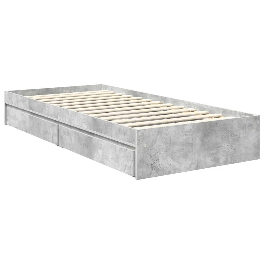 Lit de Rangement Gris béton 90 x 190 cm Bois d'ingénierie - 6