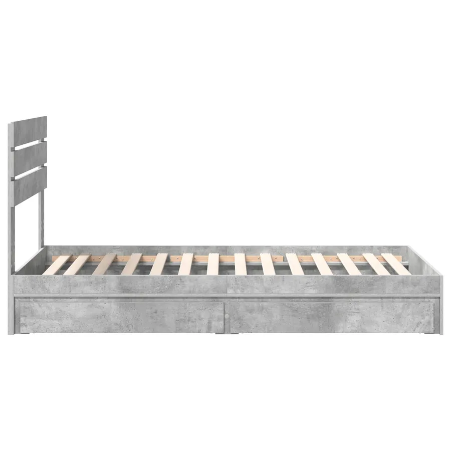 Lit de Rangement Gris béton 90 x 190 cm Bois d'ingénierie - 9