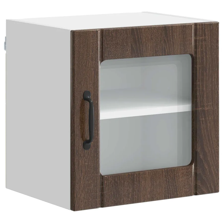 Cabinet en verre mural LUCCA Chêne brun 40 x 31 x 40 cm - 2