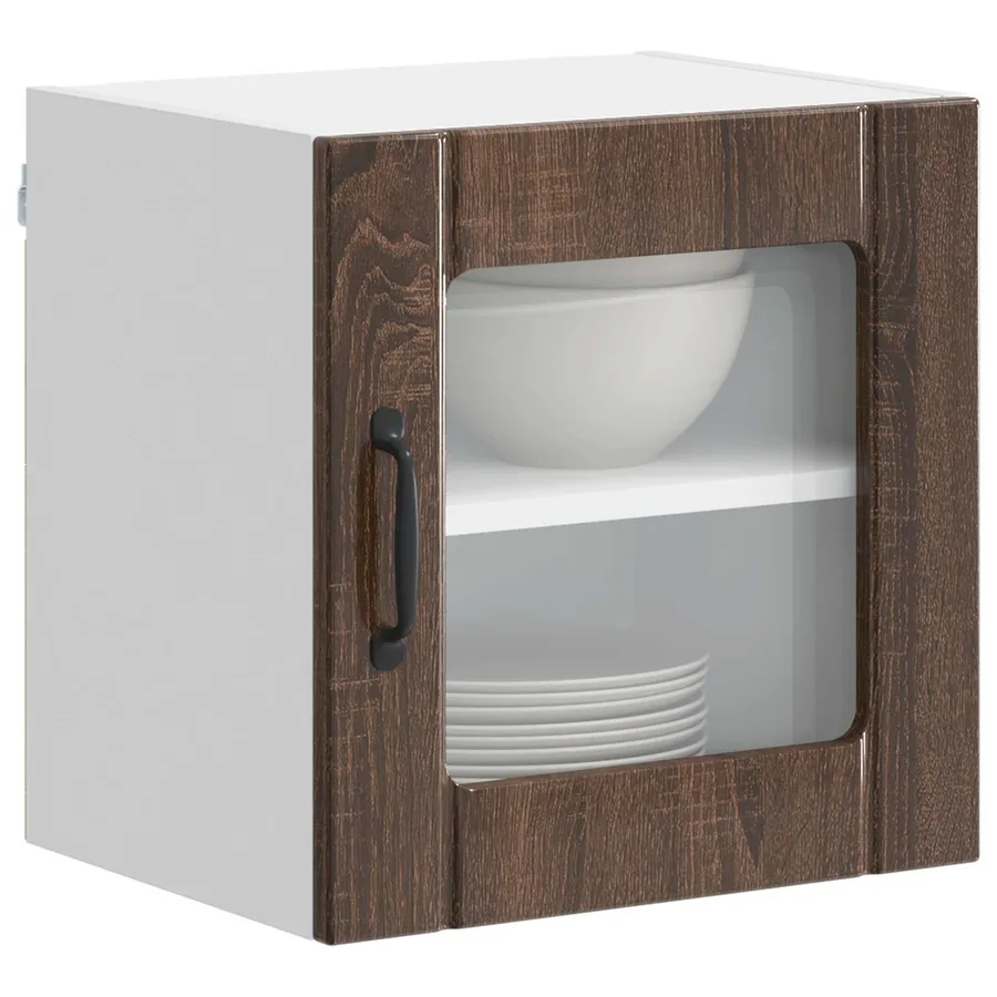 Cabinet en verre mural LUCCA Chêne brun 40 x 31 x 40 cm - 3