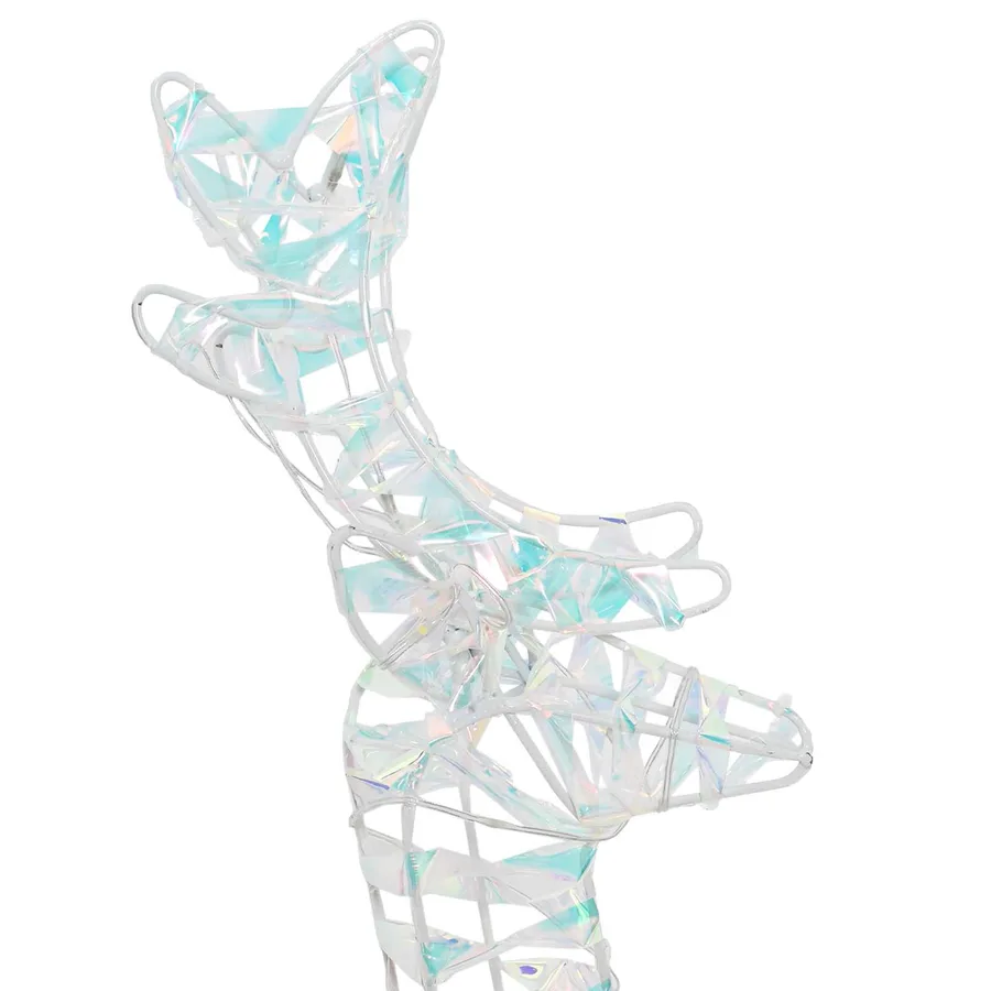 Traîneau tiré par un renne Blanc chaud 30 x 12 x 54,5 cm PET - 9