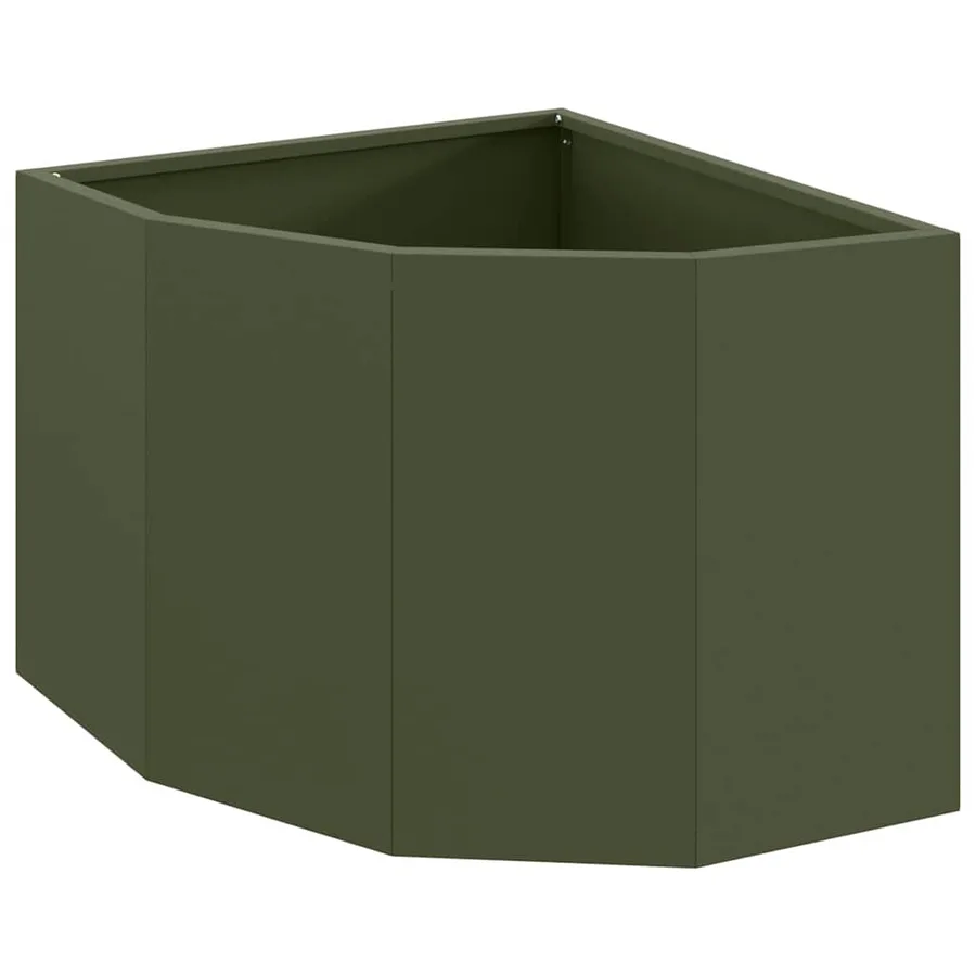 Jardinière d'Angle Vert olive 45 x 45 x 35 cm Acier - 2
