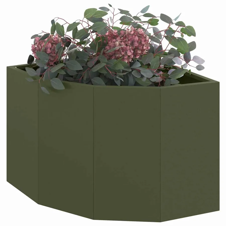 Jardinière d'Angle Vert olive 45 x 45 x 35 cm Acier - 3