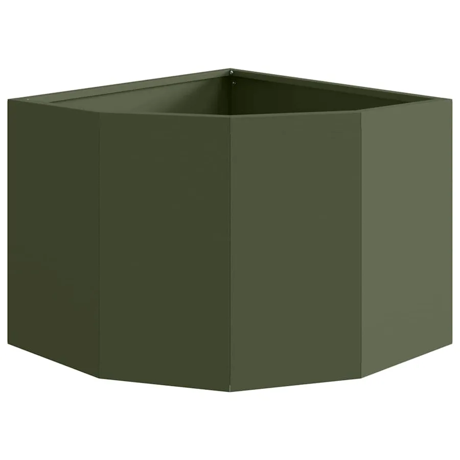 Jardinière d'Angle Vert olive 45 x 45 x 35 cm Acier - 5