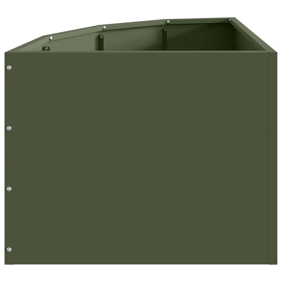 Jardinière d'Angle Vert olive 45 x 45 x 35 cm Acier - 6