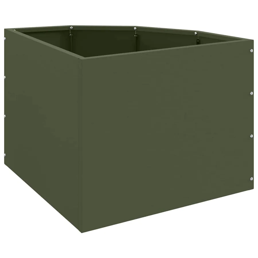 Jardinière d'Angle Vert olive 45 x 45 x 35 cm Acier - 7