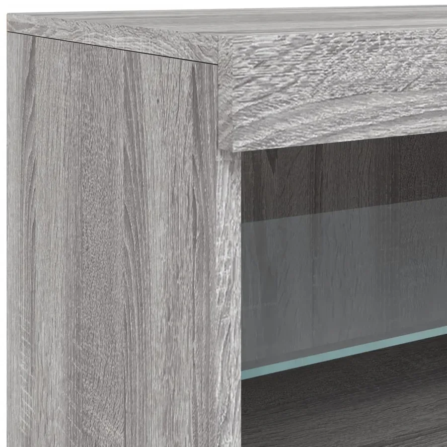 Buffet avec lumières LED sonoma gris 60x37x67 cm - 10