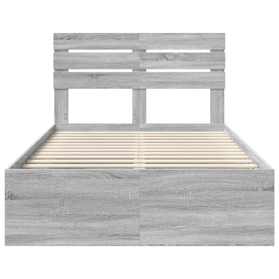 Cadre de lit Gris Sonoma 135 x 190 cm Pin massif - 7
