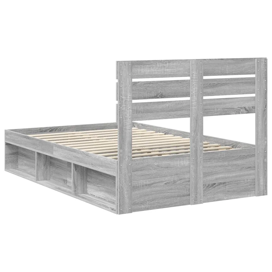 Cadre de lit Gris Sonoma 135 x 190 cm Pin massif - 9