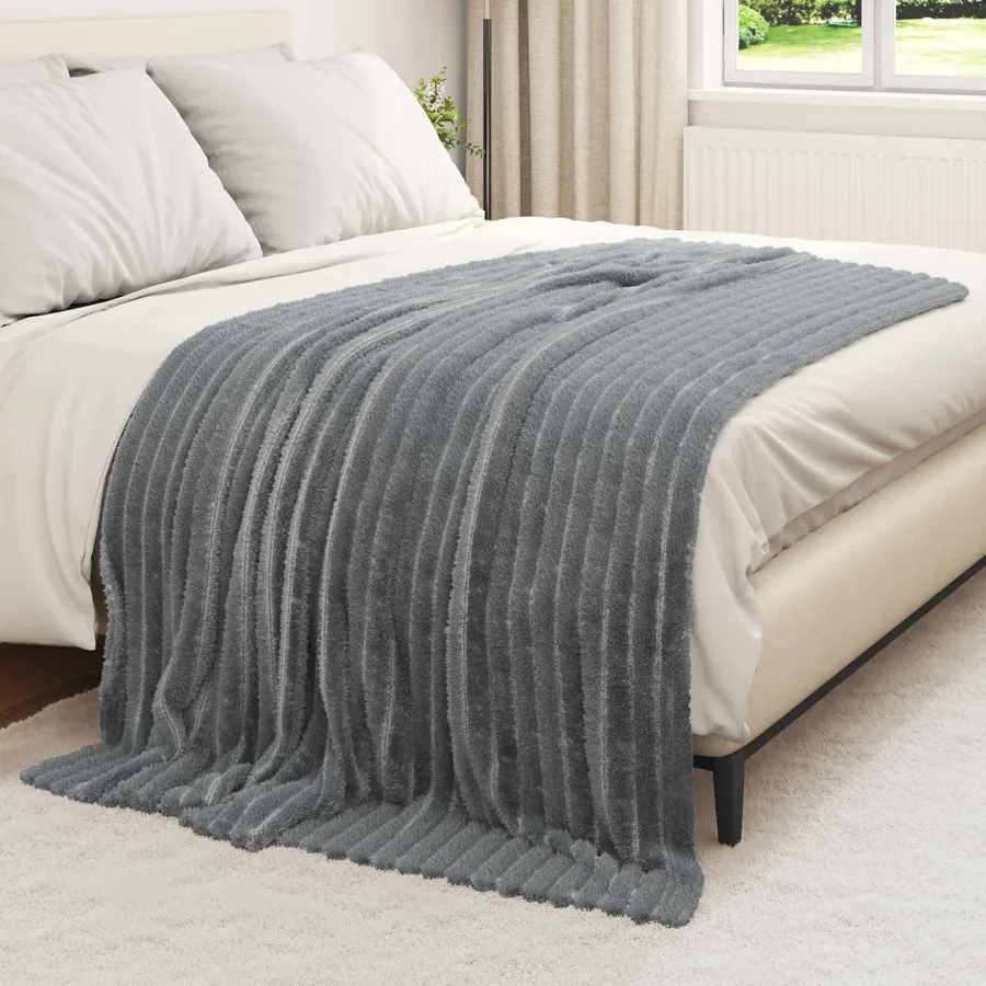 Jeté Gris foncé 200 x 150 cm Toison - 3