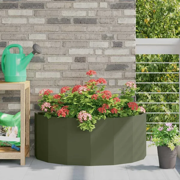 Jardinière Vert olive 90 x 45 x 35 cm Acier