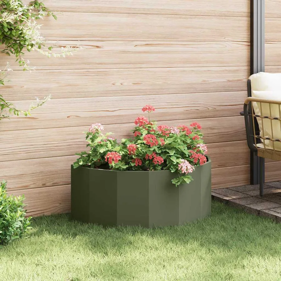 Jardinière Vert olive 90 x 45 x 35 cm Acier - 4