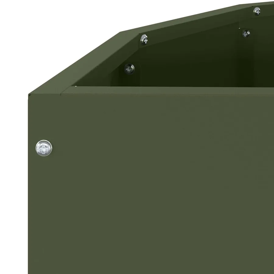 Jardinière Vert olive 90 x 45 x 35 cm Acier - 9