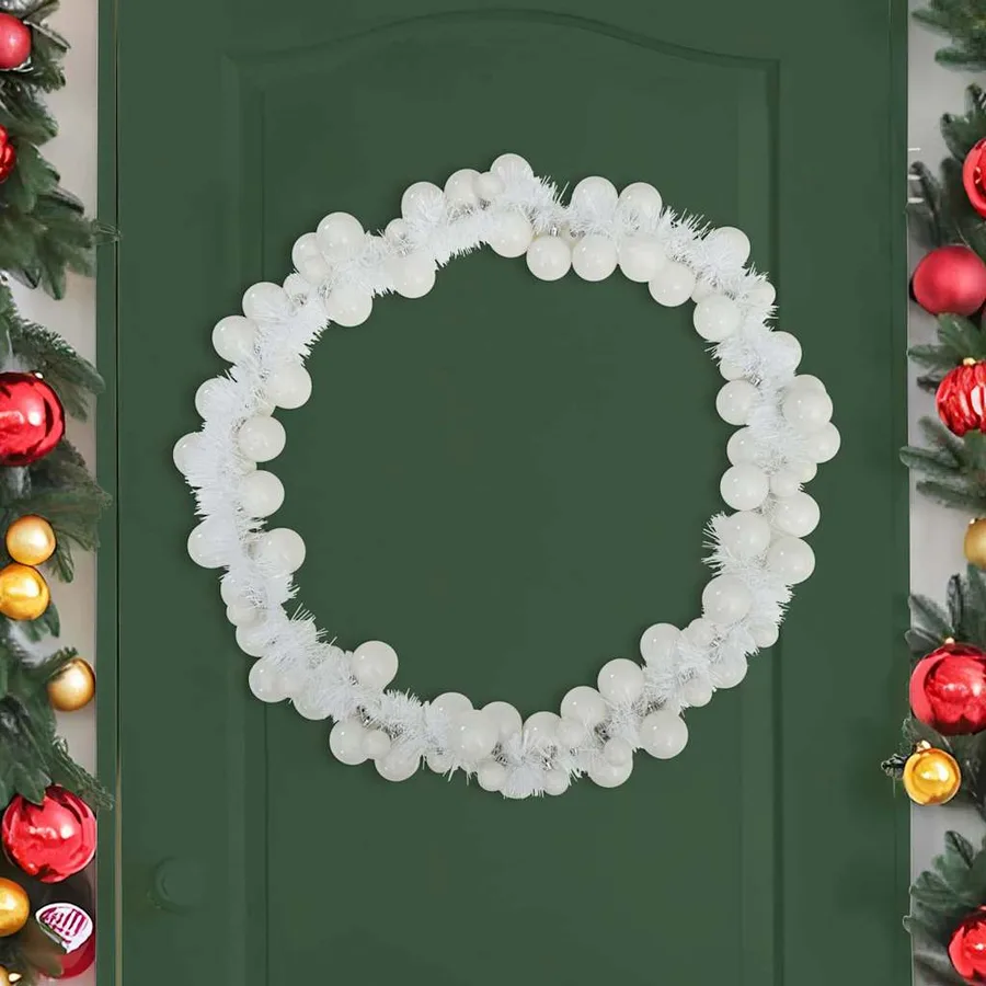 Guirlande de Boules de Noël Blanc 186 cm Polystyrène - 3