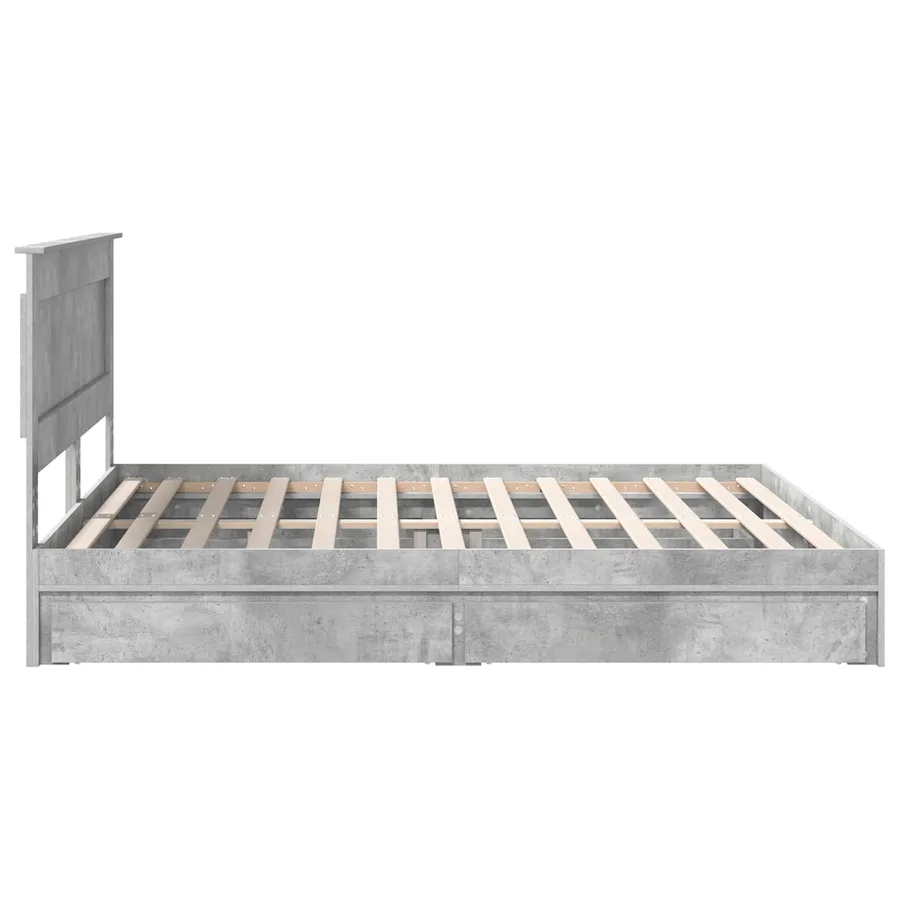 Lit de Rangement Gris béton 180 x 200 cm Bois d'ingénierie - 9