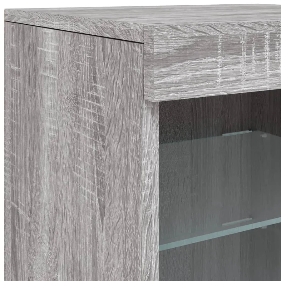 Buffet avec lumières LED sonoma gris 283x37x67 cm - 16