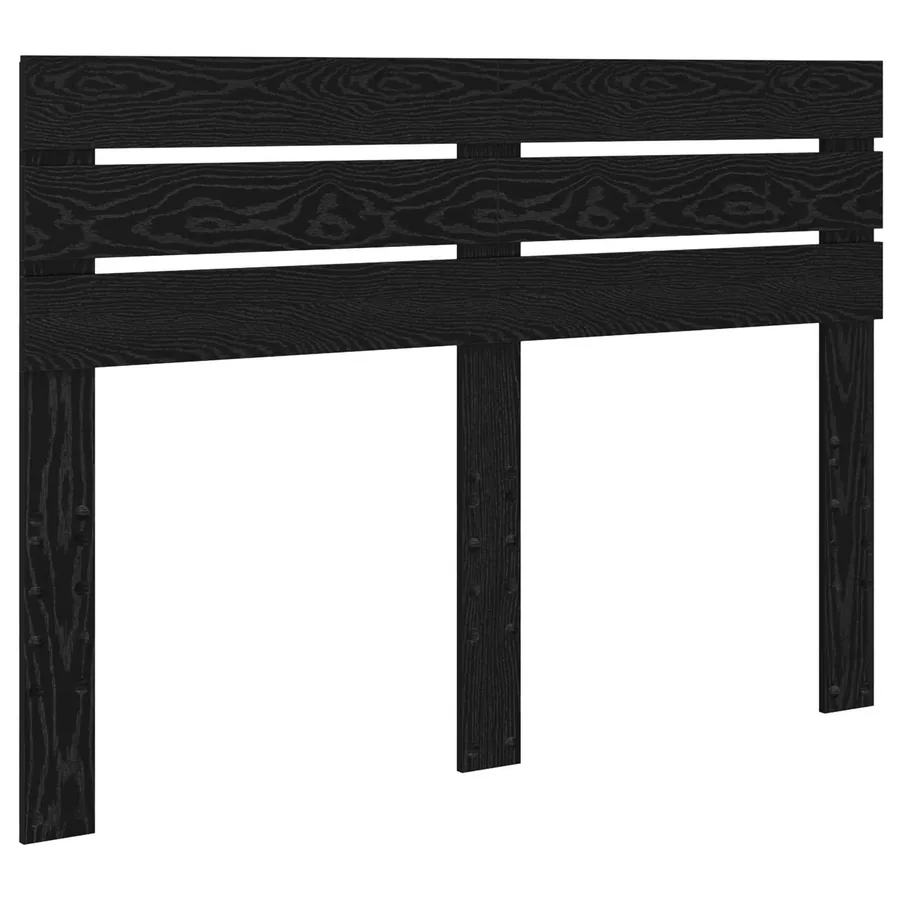 Cadre de lit avec tête de lit Noir 150 x 200 cm Pin massif - 6