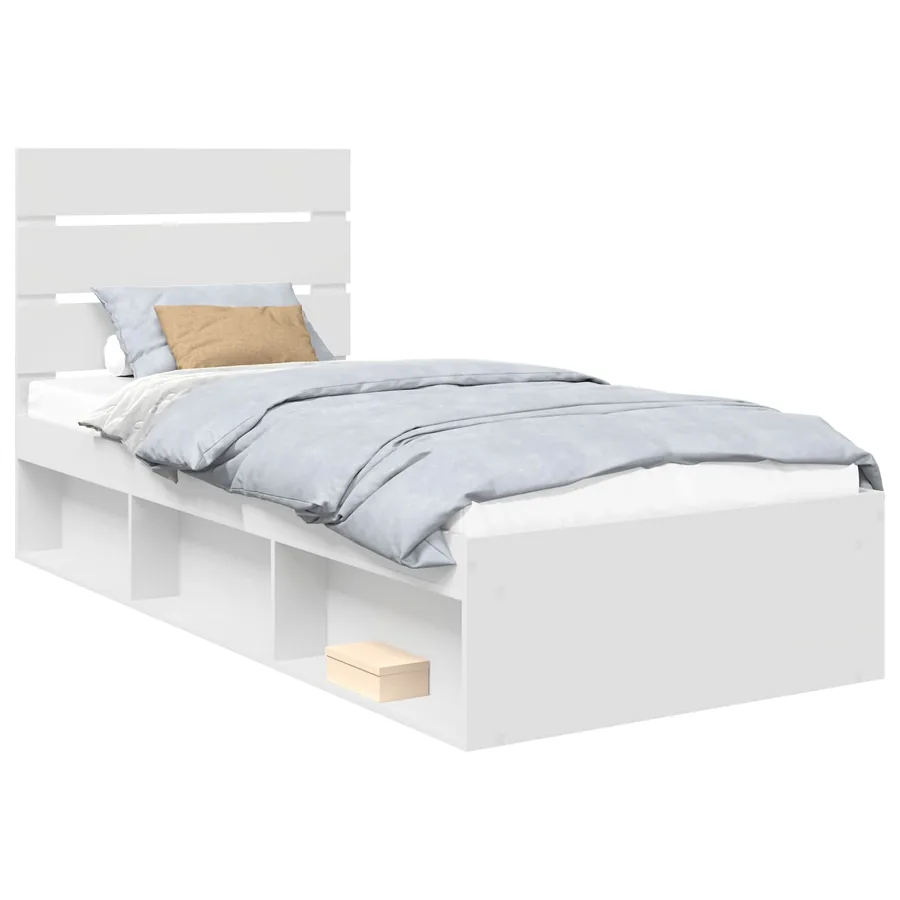 Cadre de lit Blanc 90 x 200 cm Bois de pin massif - 2
