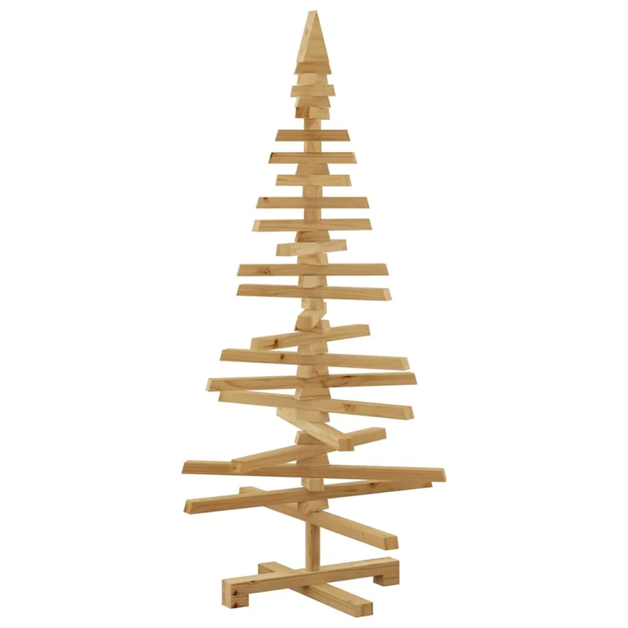 Arbre de Noël en bois Marron 120 cm Bois massif en pin - 2