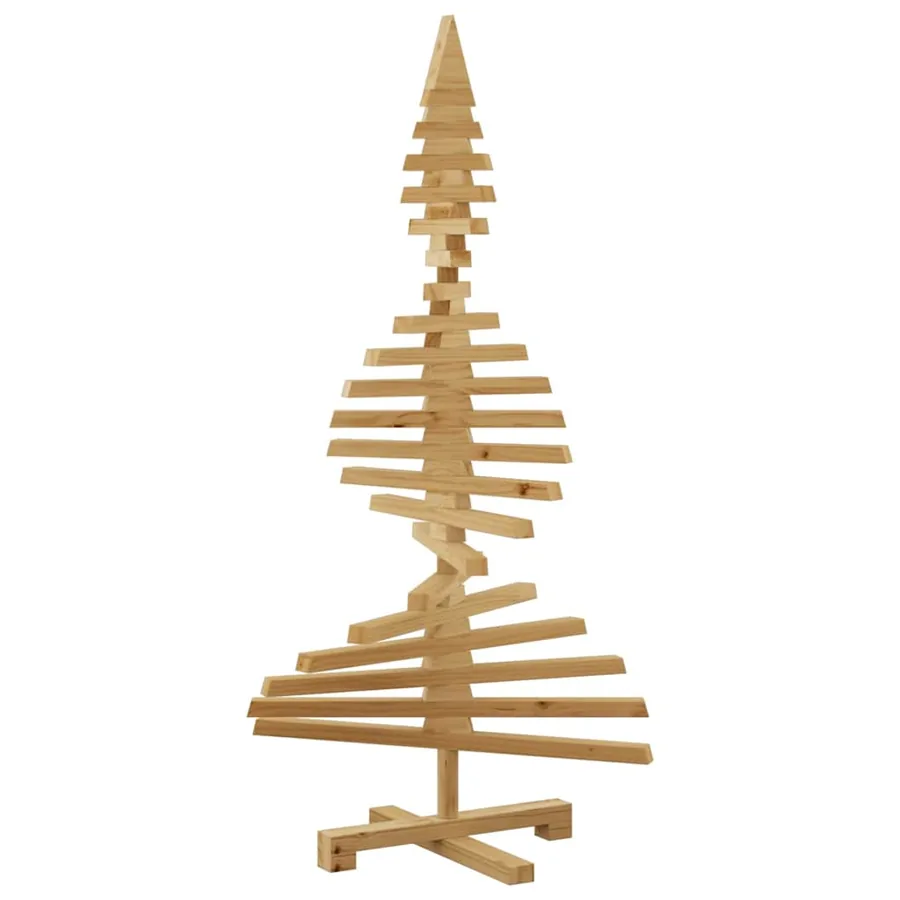 Arbre de Noël en bois Marron 120 cm Bois massif en pin - 6