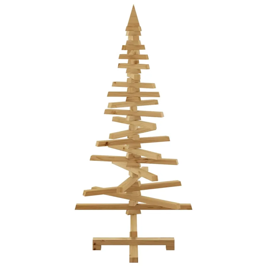 Arbre de Noël en bois Marron 120 cm Bois massif en pin - 7