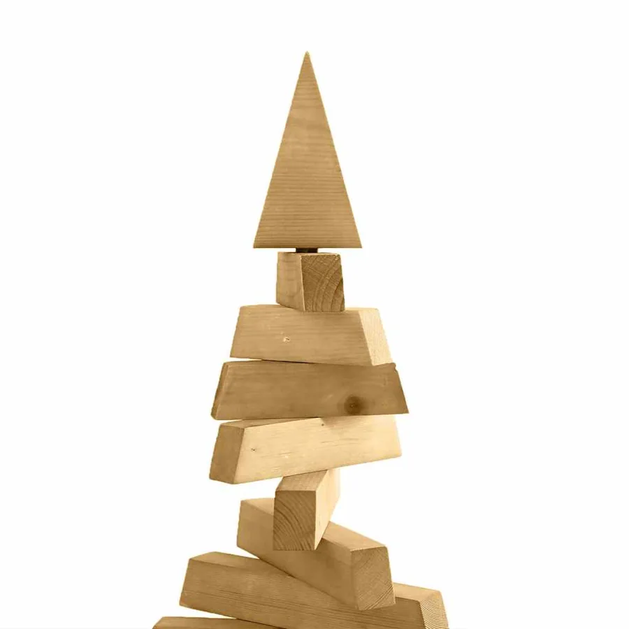 Arbre de Noël en bois Marron 120 cm Bois massif en pin - 8
